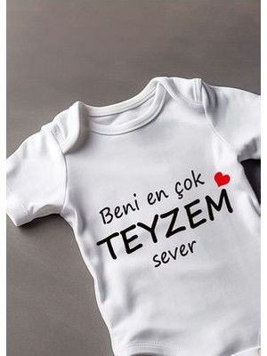 Lotus Baby Kısa Kollu %100 Pamuklu Beni En Çok Teyzem Sever Yazılı Bebek Body Zıbın