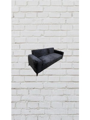 Mediterian 2'li Parlak Kadife Giydirme Koltuk Örtüsü, Antrasit, Şık ve Rahat Tasarım, 140 cm