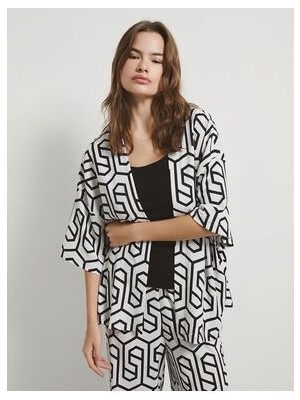 Şal Yaka Desenli Kadın Kimono