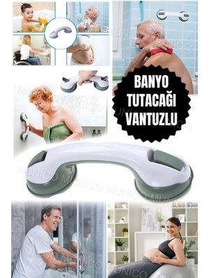 Nidage Yaşlılar Için Güvenli Banyo Tutamağı Vantuzlu Emniyet Kolu Güçlü Kavrama Banyo ve Duş Için