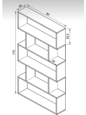 Venfa Mdf Beyaz 6 Raflı Kitaplık