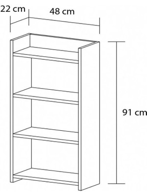 Venfa Mdf Beyaz 4 Raflı Yonca Kitaplık