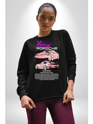 Berry Porsche 911 Gt3 Rs Kadın Erkek Siyah Sweatshirt