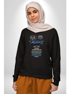 Porsche 911 Gt3 Rs Kadın Erkek Siyah Sweatshirt