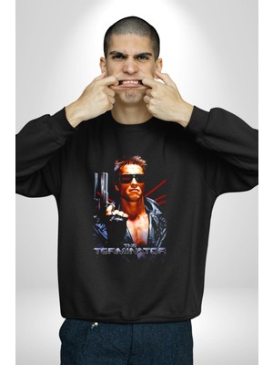 The Terminatör Film Kadın Erkek Siyah Sweatshirt