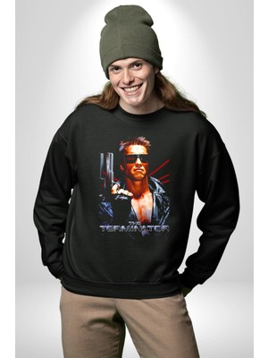 The Terminatör Film Kadın Erkek Siyah Sweatshirt