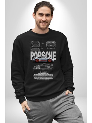 Porsche 911 Gt3 Rs Kadın Erkek Siyah Sweatshirt