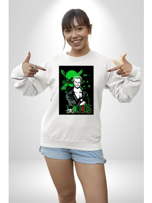 Roonoa Zoro Luffy One Piece Anime Kadın Erkek Beyaz Sweatshirt