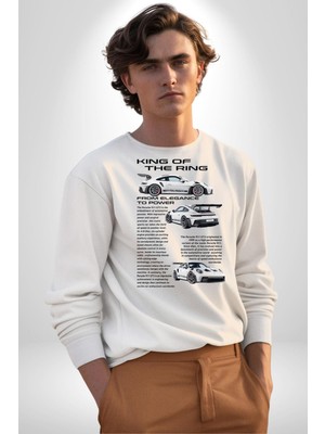 Porsche 911 Gt3 Rs  Kadın Erkek Beyaz Sweatshirt