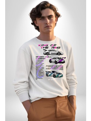 Porsche 911 Gt 3 Rs Kadın Erkek Beyaz Sweatshirt