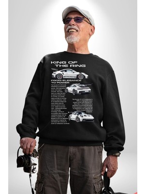 Porsche 911 Gt3 Rs Kadın Erkek Siyah Sweatshirt