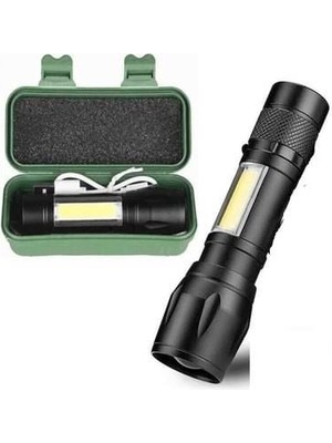 Cata CT-8024 Police USB Şarjlı 3 Fonksiyonlu El Feneri LED Ampul ile Güçlü Aydınlatma