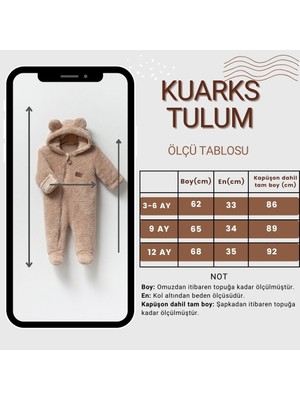 Kuarks Unisex Bebek Astronot Welsoft Penye Astarlı Kendinden Eldivenli Bebek Tulumu, Bebek Uyku Tulumu