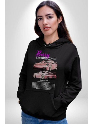 Berry Porsche 911 Gt3 Rs Kadın Erkek  Siyah Kapüşonlu Sweatshirt Hoodie