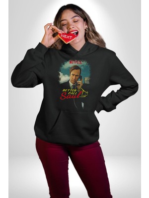 Better Call Saul Dizi Karakteri Kadın Erkek  Siyah Kapüşonlu Sweatshirt Hoodie