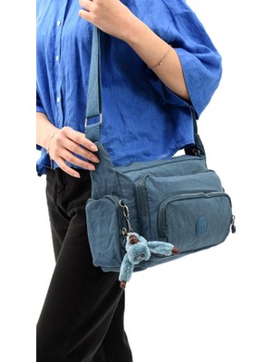 Klinkır Kumaş Kadın Postacı Omuz Çantası Çapraz Askılı Çok Cepli Su Itici Kumaş 30*20 cm