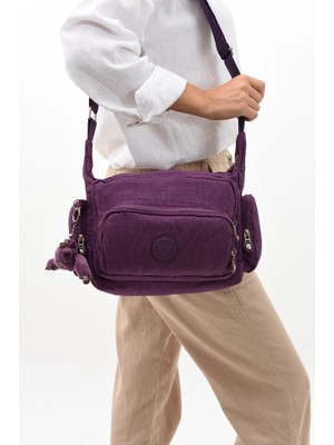 Klinkır Kumaş Kadın Postacı Omuz Çantası Çapraz Askılı Çok Cepli Su Itici Kumaş 30*20 cm