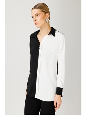 Moda Ilgi Gömlek ILG241GMK01615 Siyah/ekru