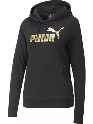 Puma Kadın Sweatshirt Siyah - Gold 849096-01 Ess+ Metallic