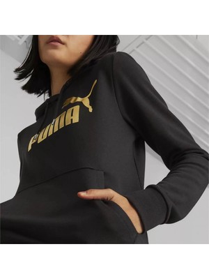 Puma Kadın Sweatshirt Siyah - Gold 849096-01 Ess+ Metallic