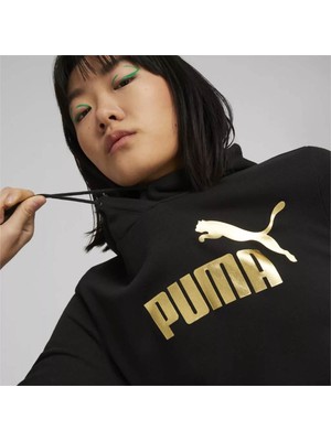 Puma Kadın Sweatshirt Siyah - Gold 849096-01 Ess+ Metallic