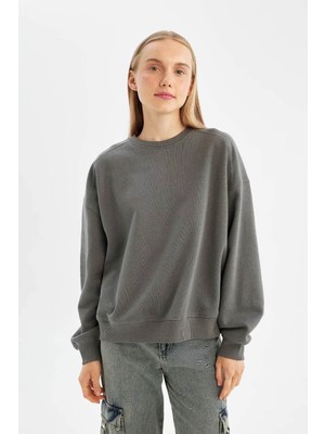 Defacto Kadın Sweatshirt Gri A4177AX/GR449