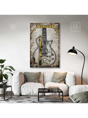 SML Tablo Metallica Metal Müzik Gitar Rock Müzik Grubu Dikey Kanvas Tablo
