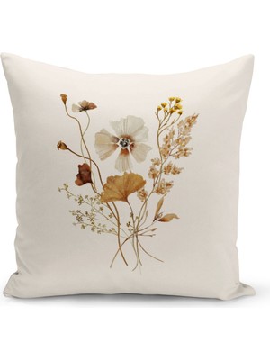 Woodhub Flower/Vintage Serisi Çift Tarafı Dijital Baskılı  8'Li Kırlent Kılıfı Seti  (Cushion Cover Set)