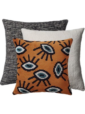 Woodhub " Flap & Yonobi " - Dekoratif Yastık- 3'Lü Kombin Set (Iç Yastık Dahil)