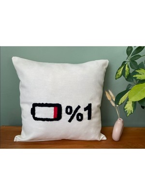 Woodhub %1 Enerji Punch Kırlent Kılıfı Hediyelik Yastık Kılıfı