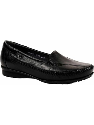 Forelli 51306 Marla-G Siyah Kadın Comfort Deri Ayakkabı