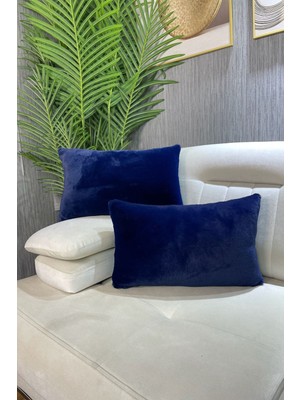 Woodhub Tavşan Peluş Kırlent Kılıfı - Lacivert ( 1 Adet )