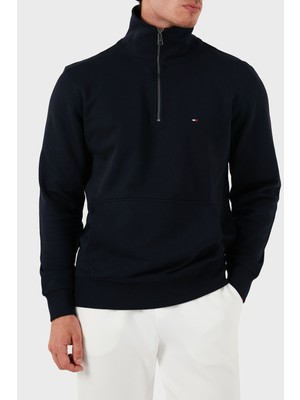 Tommy Hilfiger Pamuk Regular Fit Yarım Fermuarlı Dik Yaka Sweat Erkek Sweat MW0MW37238 Dw5