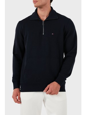 Tommy Hilfiger Pamuk Regular Fit Yarım Fermuarlı Dik Yaka Sweat Erkek Sweat MW0MW37238 Dw5