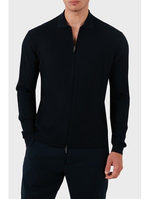 Emporio Armani Yünlü Regular Fit Fermuarlı Hırka Erkek Hırka EM000265 AF10460 UB118