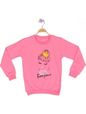 Baskılı Pembe Çocuk Sweatshirt