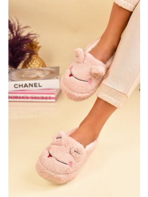 Kadın Sevimli Hayvan Figür Detaylı Panduf