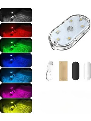 Araç ve Dolap Içi Rgb Işık Şarjlı Dokunmatik LED Lamba Işık