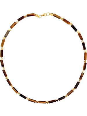 L'atelier Des Perles Arles Necklace Doğal Kaplan Gözü Taşlı Kolye