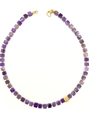 L'atelier Des Perles Viennaviolet Necklace Doğal Ametist Taşlı Kolye