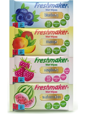 Freshmaker Fruits Islak Cep Mendili 15 Adet x 4 Paket