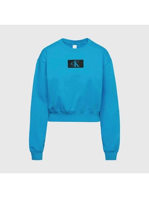 Calvin Klein  Kadın Mavi Sweatshirt