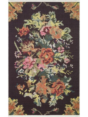 Eko Halı Elista ELS102 Black Multy Loop Dokuma Yıkanabilir Otantik Kilim