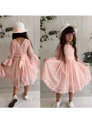 Esmaca Moda Kız Çocuk Elbise Pudra