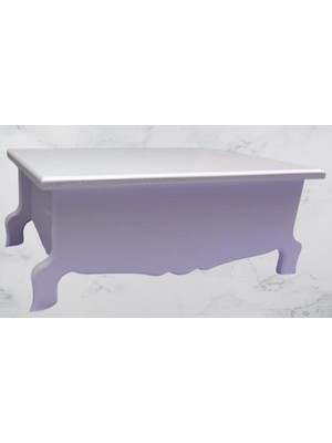 Hobi Erc Model Ayaklı Kutu 90402 Şık Zarif Ahşap Beyaz Boyalı Mdf El Yapım