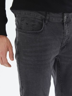 Kip Koyu Gri Super Slm Fit Denim Pamuk Karışımlı Pantolon