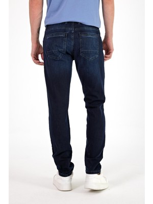 Erkek Edward Blue Black Slim Straight Jean Pantolon