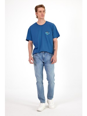 Erkek Daniel Med Blue Straight Fit Jean Pantolon