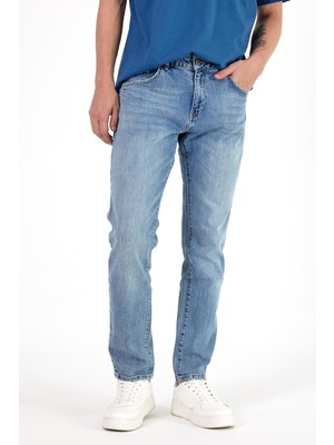 Erkek Daniel Med Blue Straight Fit Jean Pantolon