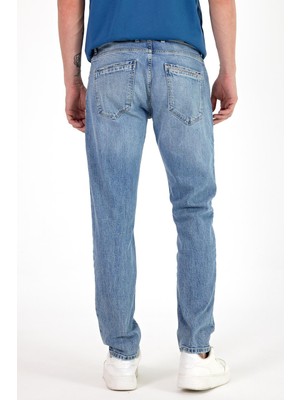 Erkek Daniel Med Blue Straight Fit Jean Pantolon